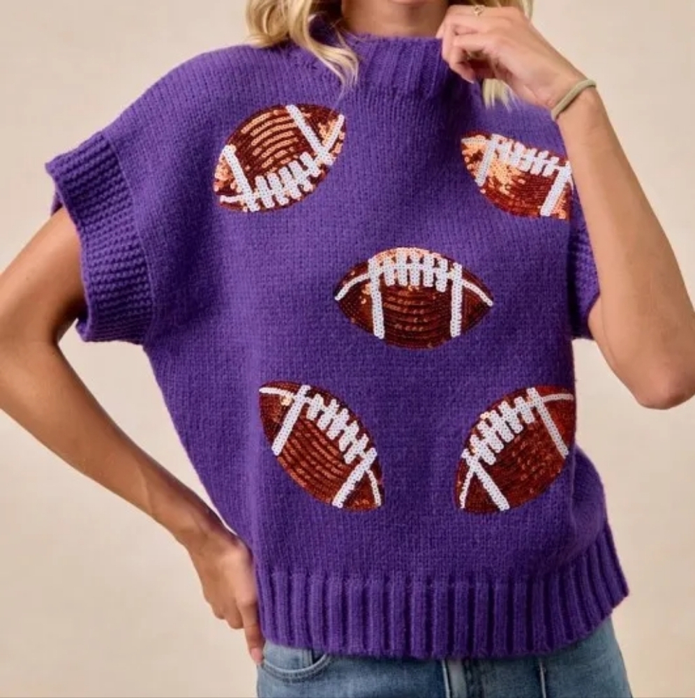 BiBi Purple Football Sweater